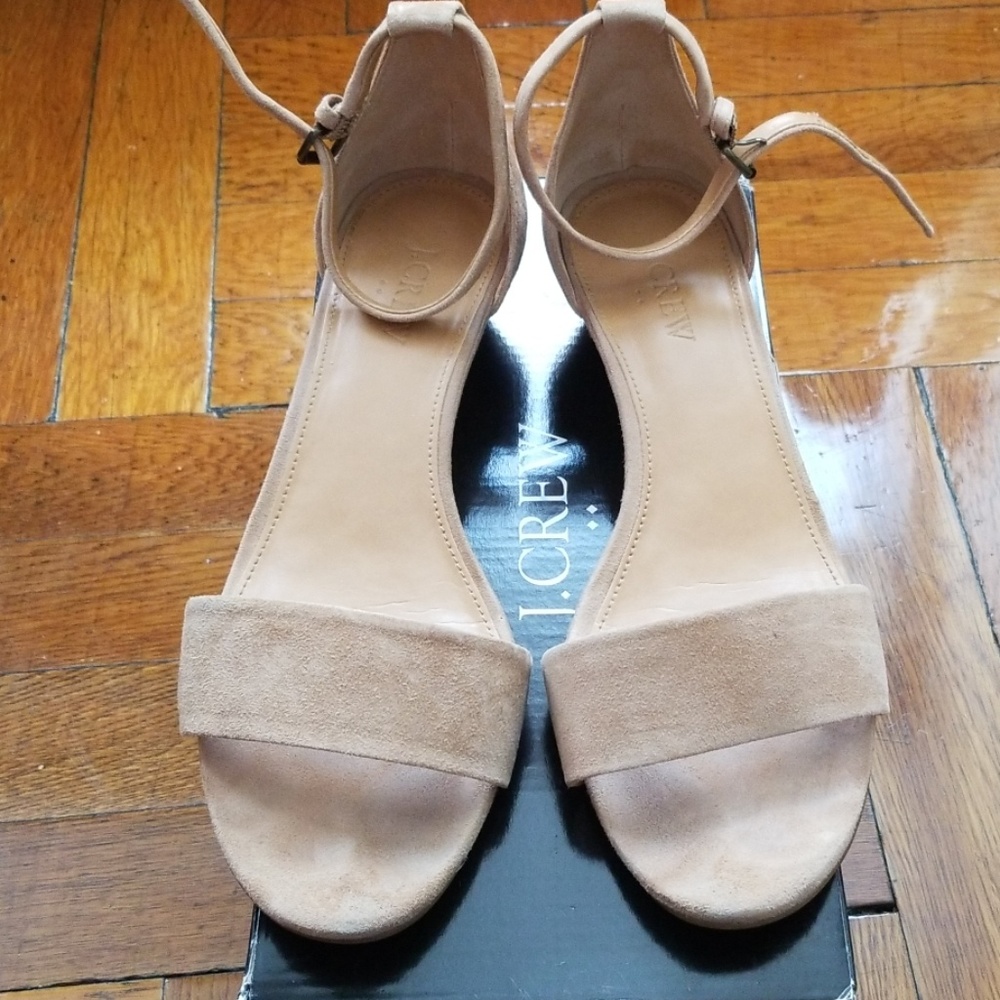 J.crew factory suede ankle strap sandal, size 8